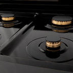 ZLINE Autograph Edition 36 in Dual Fuel Range, 4.6 cu. ft. Oven, Black Stainless Steel with Bronze Accents (RABZ-36-CB)