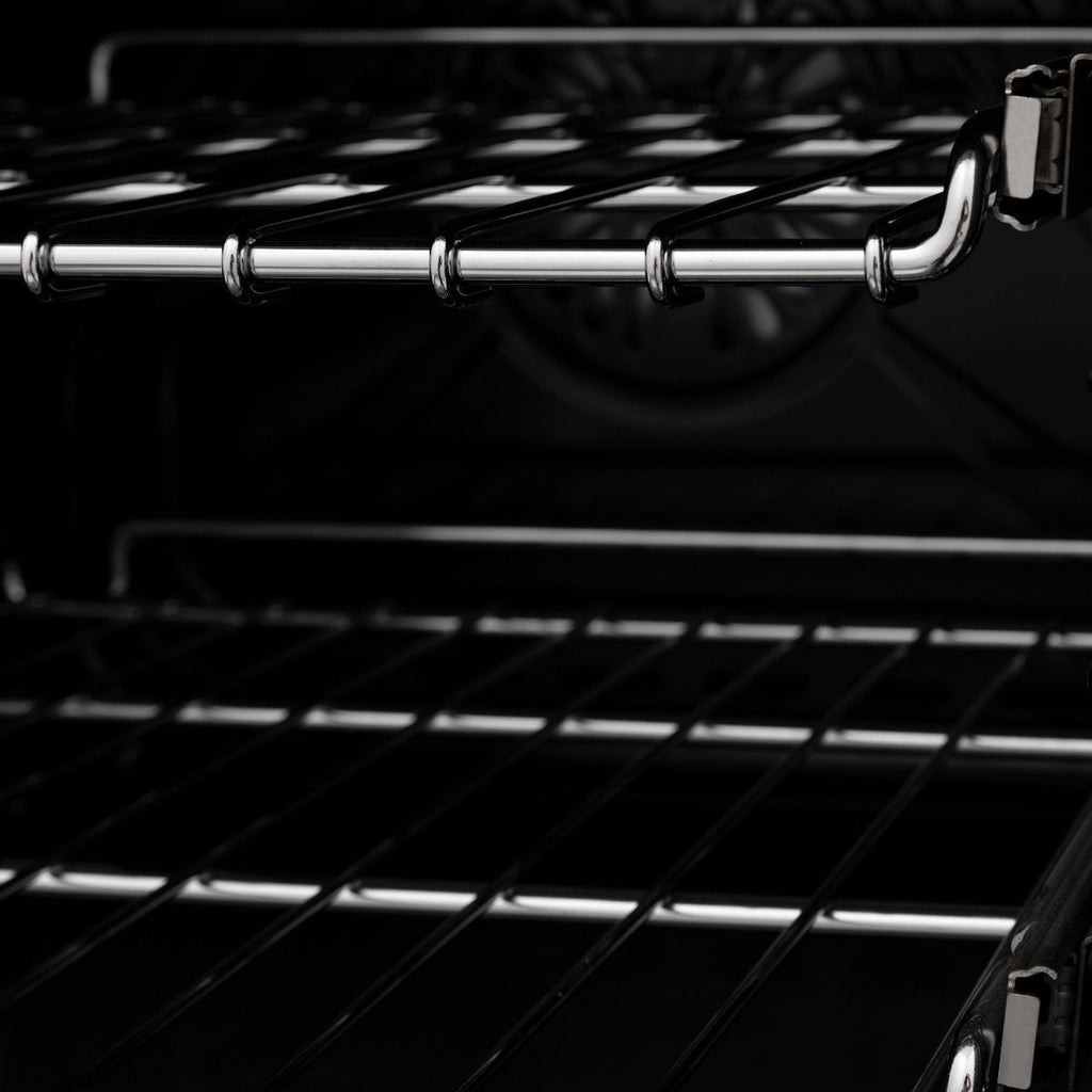 ZLINE 48 in. Dual Fuel Range with Gas Cooktop, Electric Oven, Black Stainless Steel Finish, Brass Burners (RAB-BR-48)
