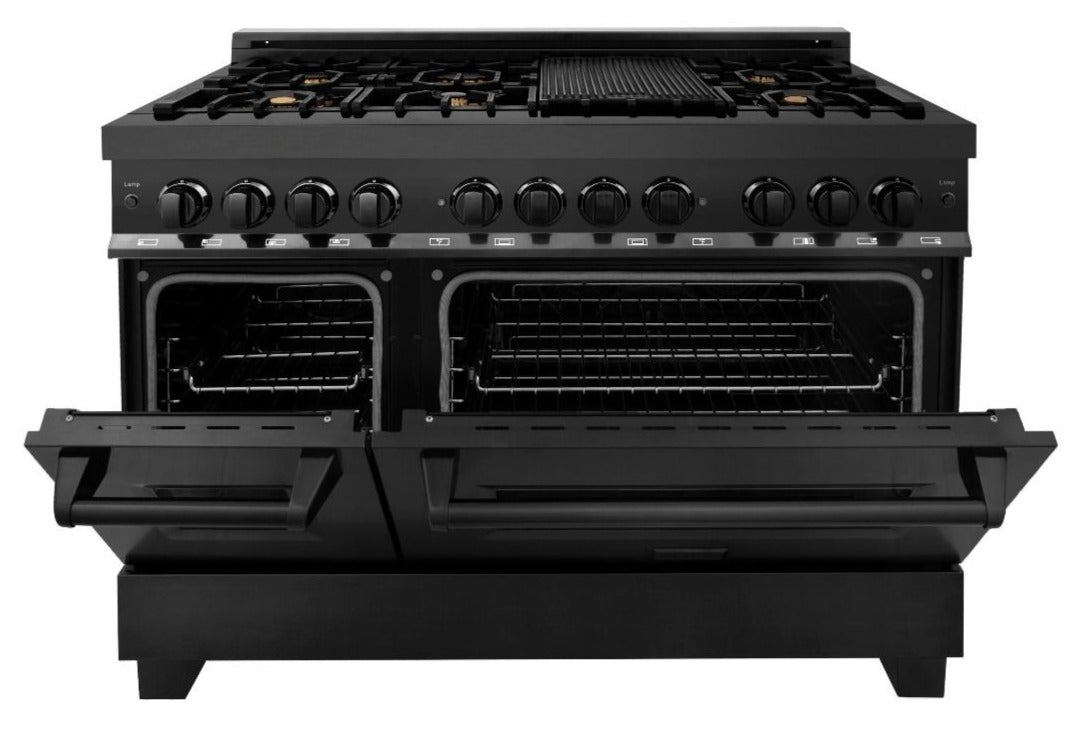 ZLINE Appliance Package - 48 in. Dual Fuel Range, Range Hood, Microwave Drawer, Dishwasher, Refrigerator, 5KPR-RABRH48-MWDWV