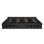 ZLINE 48" Paramount Gas Rangetop with 8 Burner DuoPro™ Cooktop in Black Stainless Steel, PSRTB-48