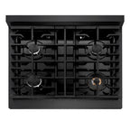 ZLINE 30 in. Dual Fuel Range 4.2 cu. ft. Gas Cooktop 4 Burners Black Satin Stainless Steel (SDRBS-30)