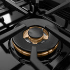 ZLINE 48 in. Dual Fuel Range 6.7 cu. ft. 8 Burners Black Satin Stainless Steel Champagne Bronze Accents (SDRBSZ-48-CB)