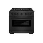 ZLINE 36 in. Dual Fuel Range 5.2 cu. ft. 6 Burner DuoPro Cooktop Black Satin Stainless Steel (PSDRBS-36)