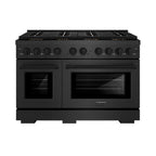 ZLINE 48 in Dual Fuel Range 6.7 cu. ft. 8 Burner DuoPro™ Cooktop Dual Oven Black Satin Stainless Steel (PSDRBS-48)
