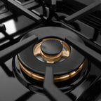 ZLINE 30 in Dual Fuel Range 4.2 cu. ft 4 Burner DuoPro Cooktop Black Satin Stainless Steel Champagne Bronze Accents (PSDRBSZ-30-CB)