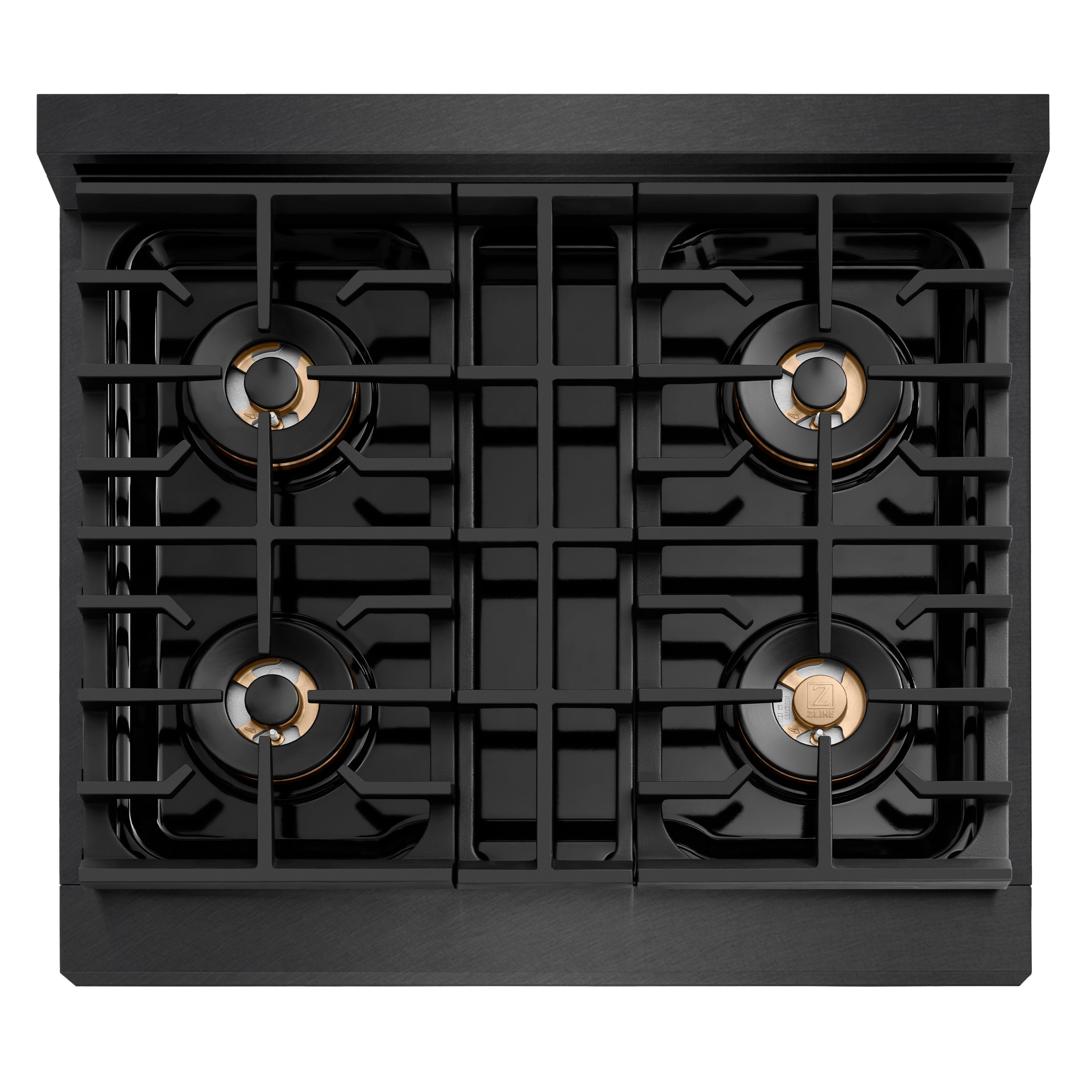 ZLINE 30 in. Dual Fuel Range 4.2 cu. ft. 4 Burner DuoPro Cooktop Black Satin Black & Champagne Accents (PSDRBSZ-30-MBCB)