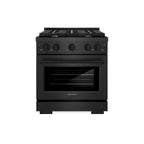 ZLINE 30 in. Gas Range 4.2 cu. ft. 4 Burner Cooktop Convection Oven Black Satin Stainless Steel (SGRBS-30)