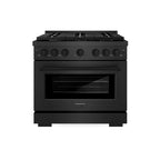 ZLINE 36 in. Gas Range 5.2 cu. ft. 6 Burners Convection Oven Black Satin Stainless Steel (SGRBS-36)