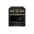 ZLINE 30 in. Gas Range 4 Burner Cooktop 4.2 cu. ft. Black Satin with Champagne Bronze Accents (SGRBSZ-30-CB)