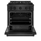 ZLINE 30 in. Gas Range 4.2 cu. ft. 4 Burner DuoPro™ Cooktop Convection Oven Black Satin Stainless Steel (PSGRBS-30)