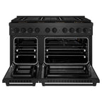 ZLINE 48 in. Gas Range 6.7 cu. ft. Dual Oven 8 Burner DuoPro™ Cooktop Black Satin Stainless Steel (PSGRBS-48)