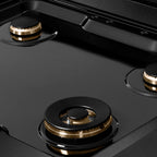 ZLINE Designer 30" Paramount Gas Rangetop with 4 Burners in Black Satin with Matte Black and Champagne Bronze Accents, SRTBSZ-30-MBCB