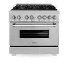 ZLINE Legacy 36-Inch Dual Fuel Range with 6-Burner Gas Cooktop and 4.6 cu ft Electric Convection Oven, Satin Stainless Steel (RAS-SN-36)