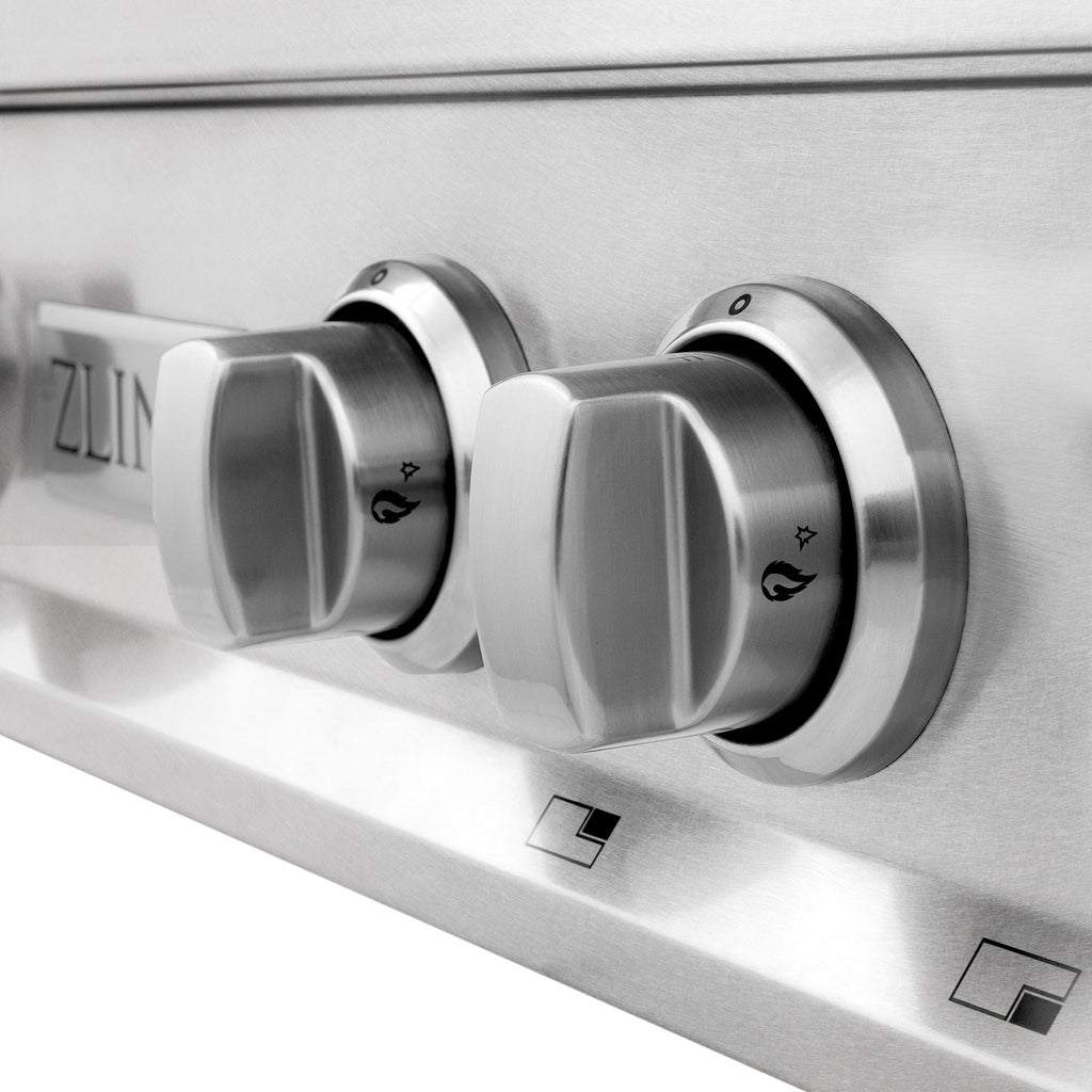 ZLINE 36" Legacy Gas Rangetop with 6 Burners and Porcelain Cooktop in Satin Stainless Steel, RTS-36
