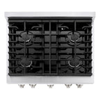 ZLINE 30 in. 4.2 cu. ft. Paramount Gas Range with 4 Burners, Convection Gas Oven, Satin Stainless Steel with Black Matte Door (SGRS-BLM-30)