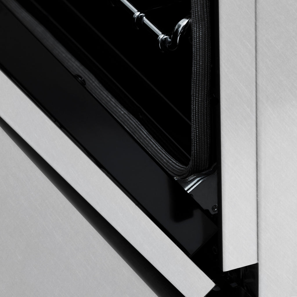 ZLINE Autograph 36 in. 4.6 cu. ft. Legacy Dual Fuel Range with 6 Gas Burners and Electric Convection Oven in Satin Stainless Steel with Matte Black Accents (RASZ-SN-36-MB)
