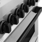 ZLINE Autograph Edition 48 in. 6.0 cu. ft. Dual Fuel Range with Gas Cooktop and Electric Convection Oven in Stainless Steel with Black Matte Accents (RAZ-48-MB)