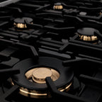 ZLINE Autograph 60 in. 7.4 cu. ft. Dual Fuel Range with Gas Cooktop and Electric Convection Ovens in Stainless Steel with Champagne Bronze Accents (RAZ-60-CB)