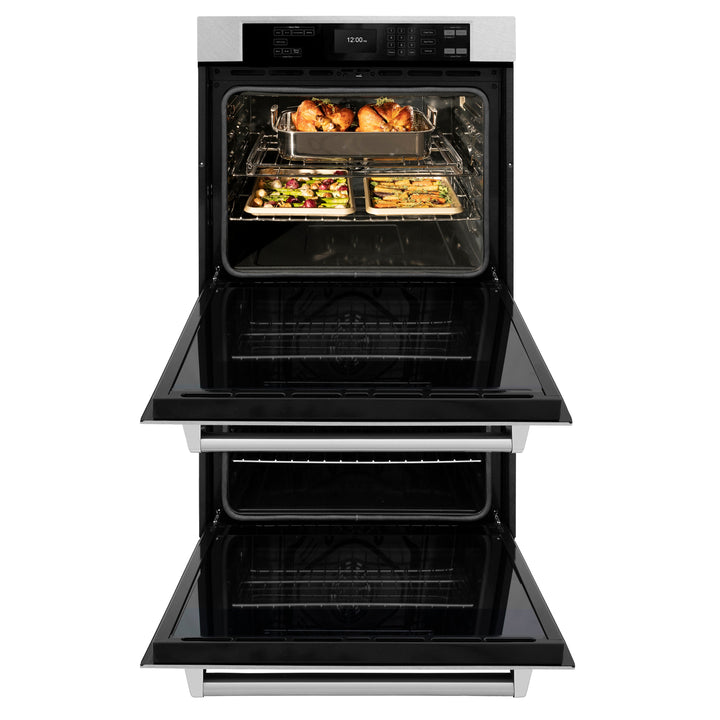 ZLINE 30" Professional True Convection Double Wall Oven with Air Fry and Self Clean in Satin Stainless Steel, WADS-30