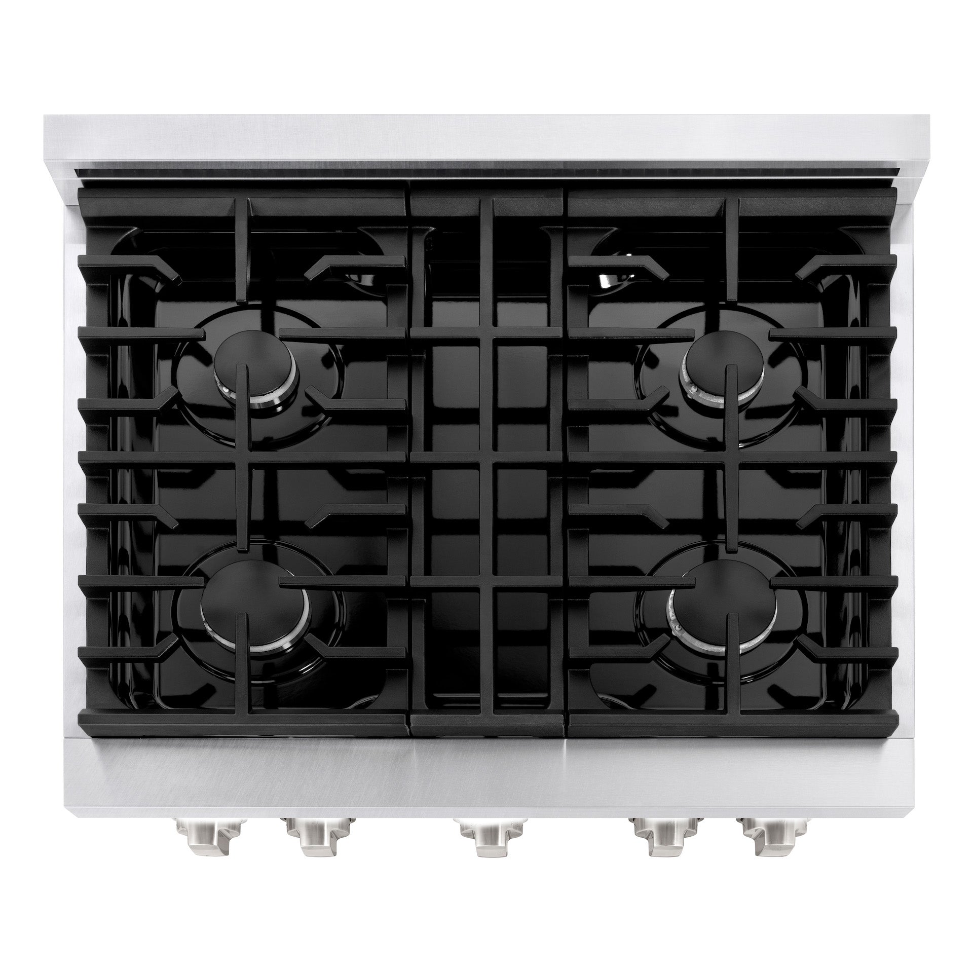 ZLINE 30 in. Paramount Dual Fuel Range, 4.2 cu. ft., 4 Burner Gas Cooktop with Electric Convection Oven, Satin Stainless Steel with White Matte Door (SDRS-WM-30)