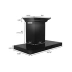 ZLINE 36 in Wall Mount Range Hood Convertible Vent Black Stainless Steel Crown Molding (BSKENCRN-36)