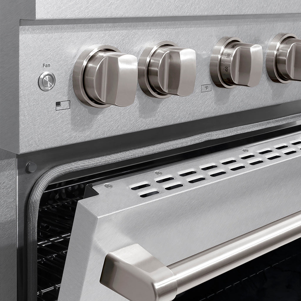 ZLINE 30 in. Dual Fuel Range 4.2 cu. ft. 4 Burner DuoPro™ Cooktop Electric Convection Oven Satin Stainless Steel (PSDRS-30)