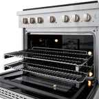 ZLINE 36 in. Dual Fuel Range 5.2 cu. ft. 6 Burner DuoPro™ Cooktop Electric Convection Oven Satin Stainless Steel (PSDRS-36)