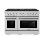 ZLINE 48 in. Dual Fuel Range 6.7 cu. ft. with 8 Burner DuoPro™ Cooktop and Dual Convection Ovens – Satin Stainless Steel (PSDRS-48)