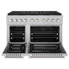 ZLINE 48 in. Dual Fuel Range 6.7 cu. ft. with 8 Burner DuoPro™ Cooktop and Dual Convection Ovens – Satin Stainless Steel (PSDRS-48)