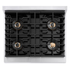 ZLINE 30 in. Dual Fuel Range 4.2 cu. ft. – 4 Burner DuoPro™ Cooktop, Electric Convection Oven, Satin Stainless Steel with Black Matte Door (PSDRS-BLM-30)