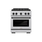 ZLINE 30 in Dual Fuel Range 4.2 cu. ft. 4 Burner DuoPro Cooktop Electric Convection Oven Satin Stainless Steel Matte Black Accents (PSDRSZ-30-MB)