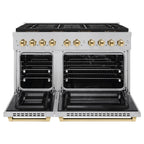 ZLINE 48 in. Dual Fuel Range 6.7 cu. ft. 8 Burners DuoPro Cooktop Dual Ovens Satin Stainless Steel Polished Gold Accents (PSDRSZ-48-G)