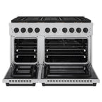 ZLINE 48 in. Dual Fuel Range 6.7 cu. ft. 8 Burner DuoPro™ Cooktop Dual Ovens Satin Stainless Steel Matte Black Accents (PSDRSZ-48-MB)