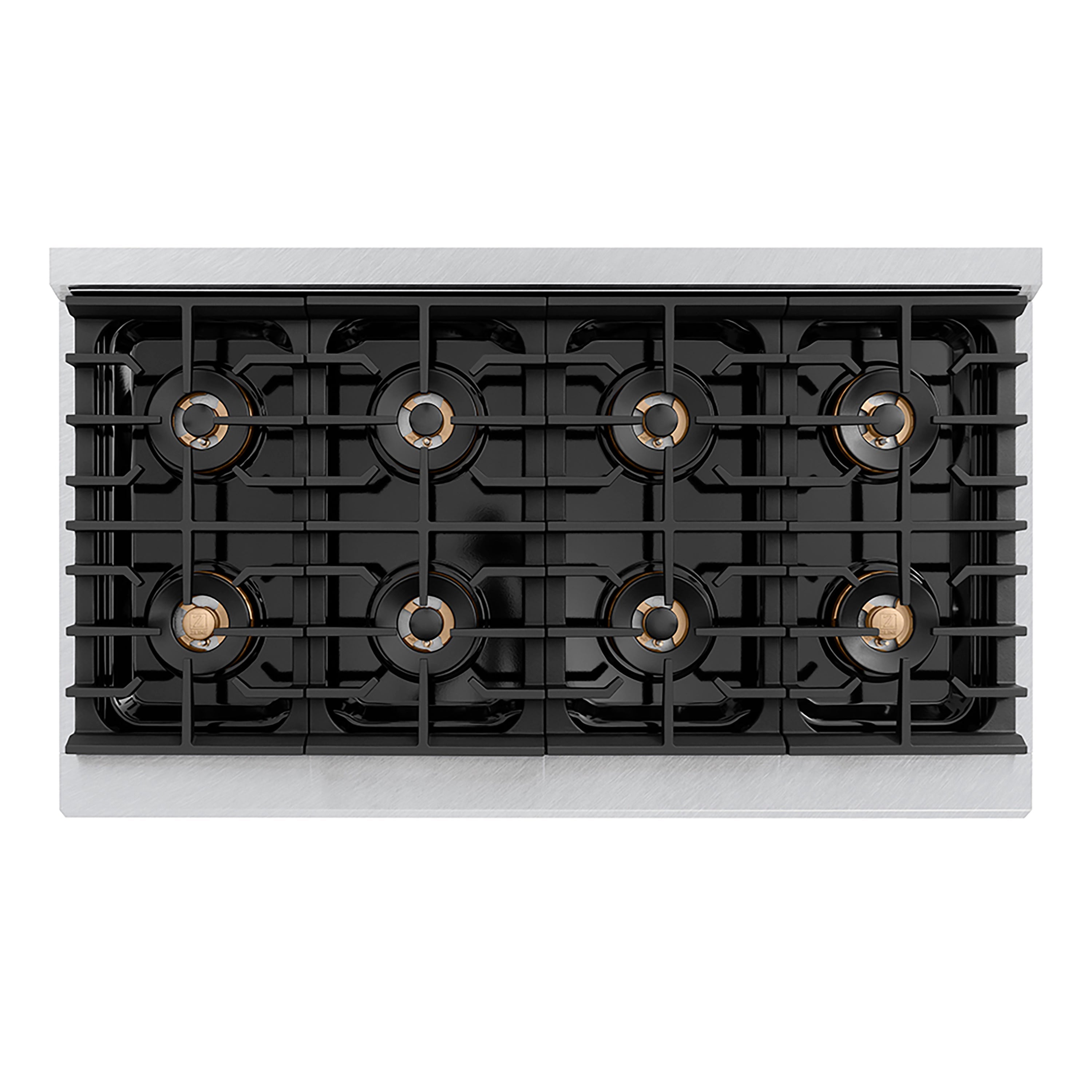 ZLINE 48 in. Dual Fuel Range 6.7 cu. ft. 8 Burner DuoPro™ Cooktop Dual Ovens Satin Stainless Steel Matte Black Accents (PSDRSZ-48-MB)