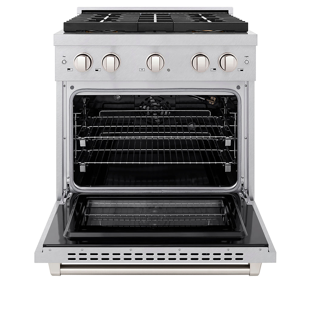 ZLINE 30 in. Gas Range 4.2 cu. ft. Convection Oven with 4 Burner DuoPro™ Cooktop – Satin Stainless Steel (PSGRS-30)