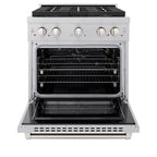 ZLINE 30 in. Gas Range 4.2 cu. ft. Convection Oven with 4 Burner DuoPro™ Cooktop – Satin Stainless Steel (PSGRS-30)