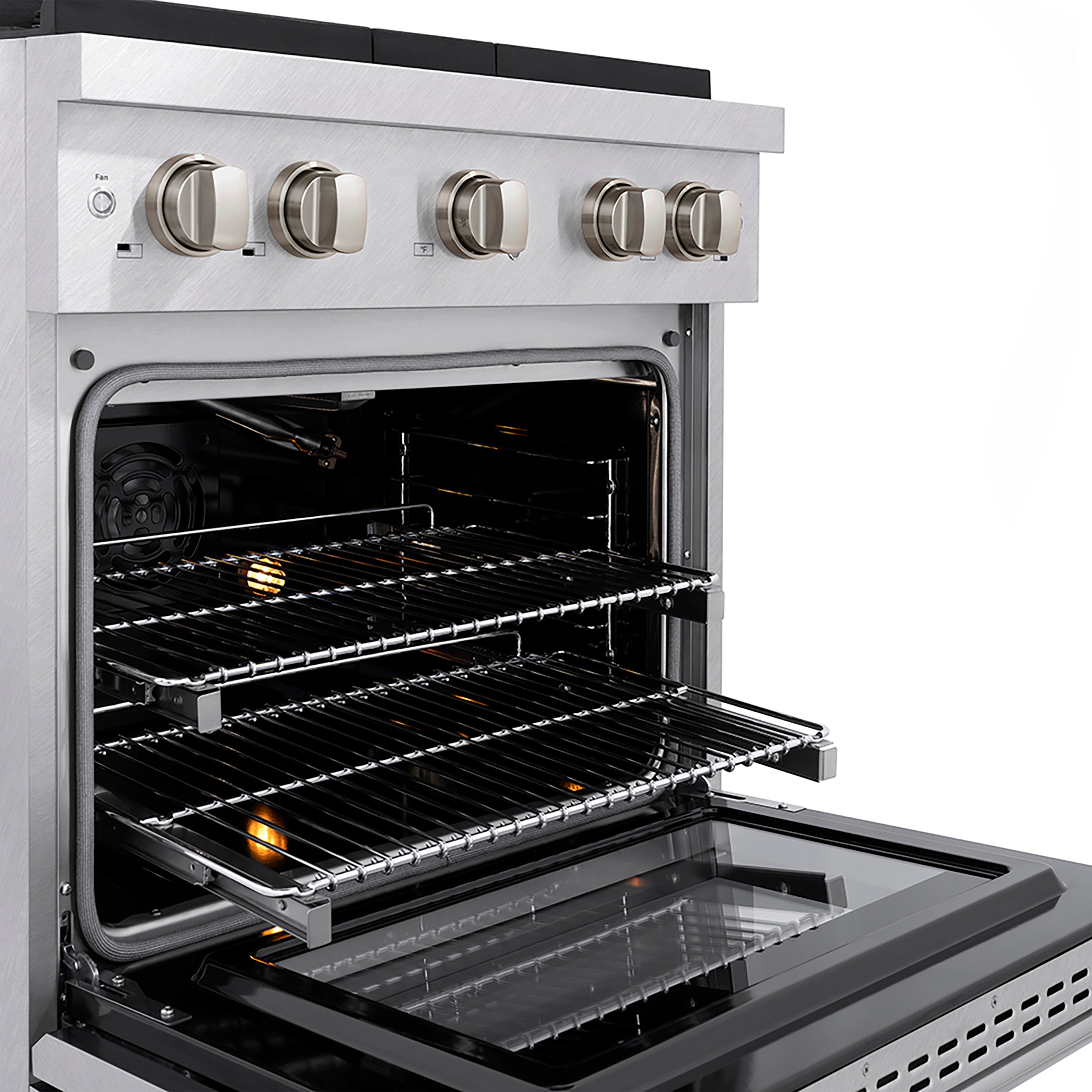 ZLINE 30 in. Gas Range 4.2 cu. ft. Convection Oven with 4 Burner DuoPro™ Cooktop – Satin Stainless Steel (PSGRS-30)