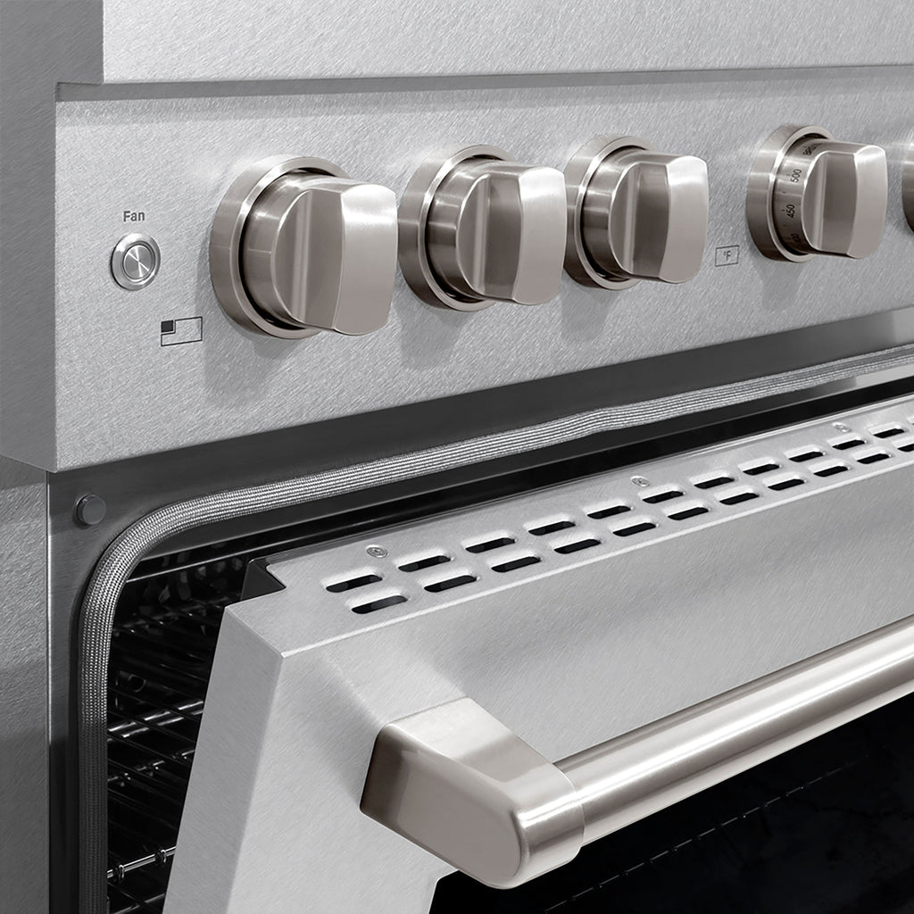 ZLINE 36 in. Gas Range 5.2 cu. ft. Capacity, 6 Burner DuoPro™ Cooktop, Convection Gas Oven, Satin Stainless Steel (PSGRS-36)