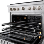 ZLINE 36 in. Gas Range 5.2 cu. ft. Capacity, 6 Burner DuoPro™ Cooktop, Convection Gas Oven, Satin Stainless Steel (PSGRS-36)