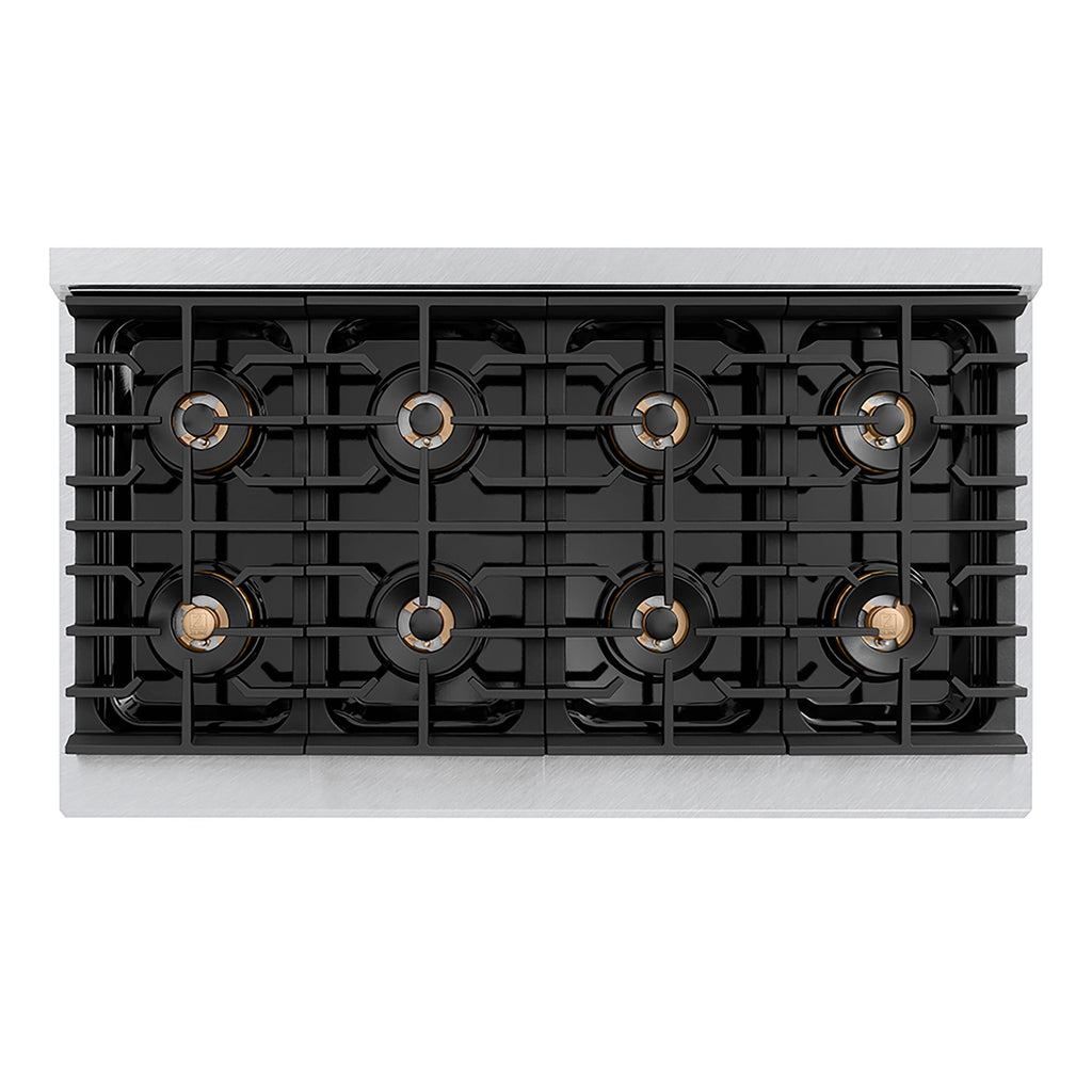 ZLINE 48 in. Gas Range 6.7 cu. ft. Dual Oven with 8 Burner DuoPro™ Cooktop, Satin Stainless Steel (PSGRS-48)
