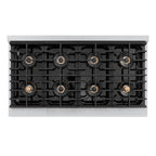 ZLINE 48 in. Gas Range 6.7 cu. ft. Paramount Series with 8 Burner DuoPro™ Cooktop, Dual Ovens, Satin Stainless Steel with Matte Black Accents (PSGRSZ-48-MB)