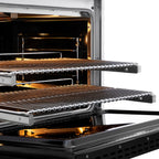 ZLINE 36 in. Gas Range 5.2 cu. ft. 6 Burner DuoPro™ Cooktop Convection Gas Oven Satin Stainless Steel with Black Matte Door & Champagne Bronze Accents (PSGRSZ-BLM36-CB)