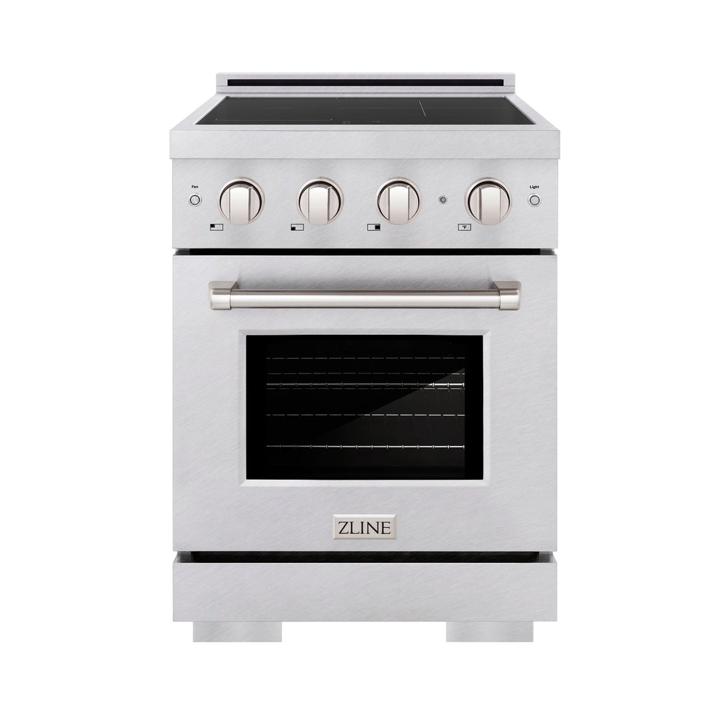 ZLINE 24 in. Induction Range 5.2 cu. ft. 3 Element Cooktop Electric Oven Satin Stainless Steel (SINRS-24)