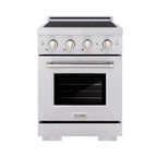 ZLINE 24 in. Induction Range 5.2 cu. ft. 3 Element Cooktop Electric Oven Satin Stainless Steel (SINRS-24)