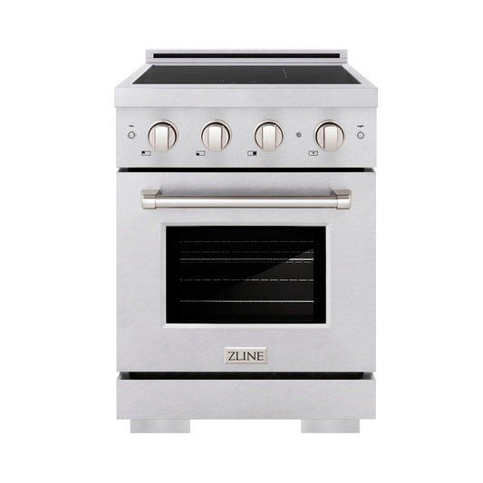 ZLINE 24 in. Induction Range 5.2 cu. ft. 3 Element Cooktop Electric Oven Satin Stainless Steel (SINRS-24)