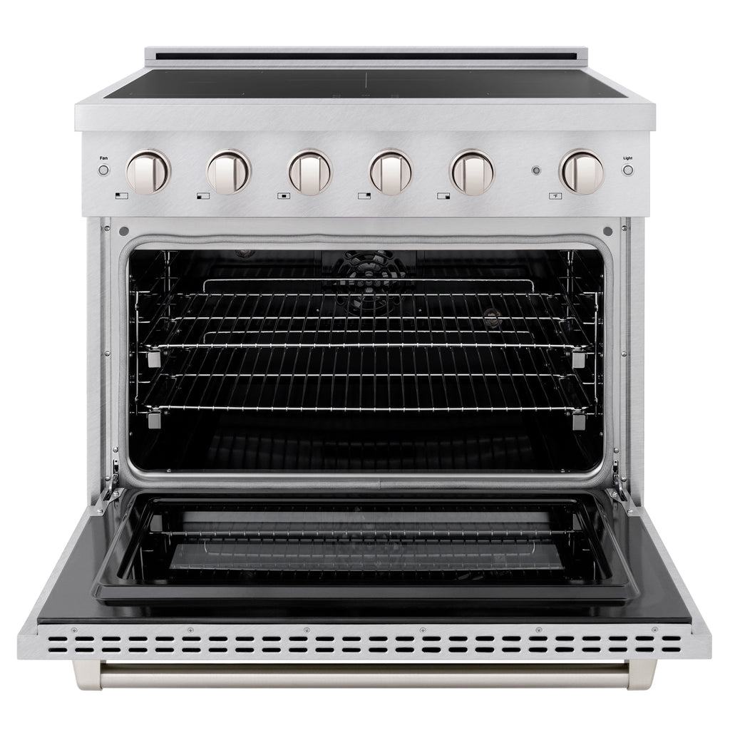 ZLINE 36 in. Induction Range 5.2 cu. ft. 5 Element Cooktop Electric Oven Satin Stainless Steel (SINRS-36)