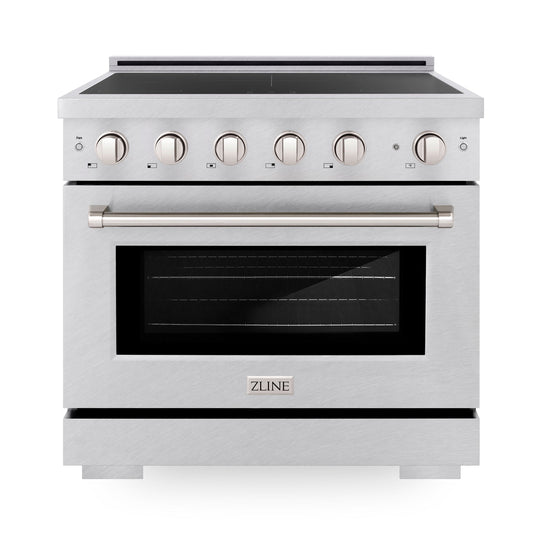 ZLINE 36 in. Induction Range 5.2 cu. ft. 5 Element Cooktop Electric Oven Satin Stainless Steel (SINRS-36)