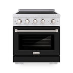 ZLINE 30 in. Induction Range 4.2 cu. ft. 4 Element Cooktop Electric Convection Oven Satin Stainless Steel Black Matte Door (SINRS-BLM-30)