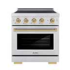 ZLINE 30 in. Induction Range 4.2 cu. ft. 4 Element Cooktop Electric Oven Satin Stainless Steel Champagne Bronze Accents (SINRSZ-30-CB)