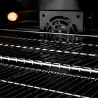 ZLINE 36 in. Induction Range 5.2 cu. ft. 5 Element Cooktop Electric Convection Oven Satin Stainless Steel Black Matte Door Champagne Bronze Accents (SINRSZ-BLM36-CB)